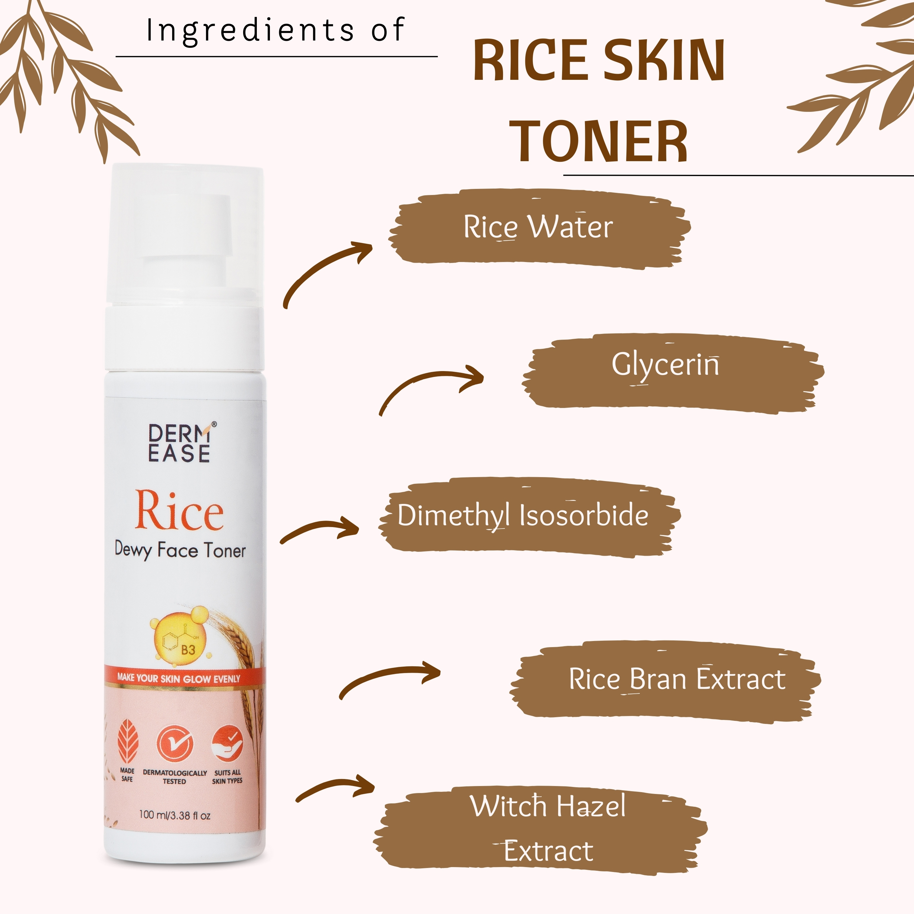 DERM EASE RICE TONER